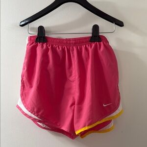 Nike Pink and Yellow Livestrong Athletic Shorts